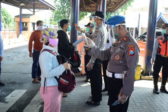 Kapolres Kota Sidoarjo Periksa Kesiapan Posko Mudik