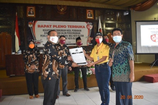 Rapat Pleno KPU Kota Blitar Pastikan Dua Bapaslon Tidak Lolos Dalam Daftar Pilwali Kota Blitar 2020