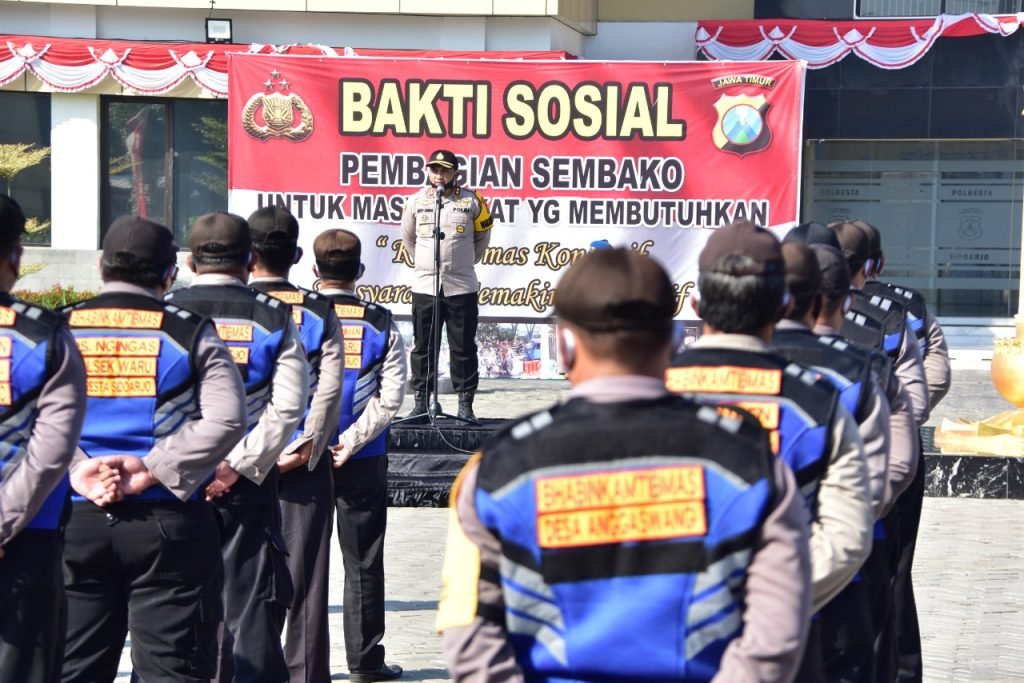 918 Paket Sembako Kapolri Disalurkan Polresta Sidoarjo ke Warga Terdampak