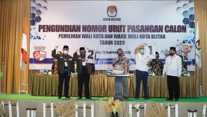 KPU Kota Blitar Pleno Terbuka, Tentukan Nomor Urut Paslon Walikota dan Wawalikota Blitar
