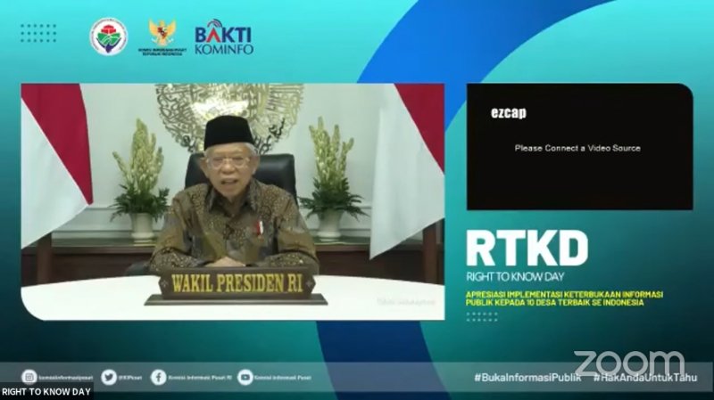 Ma’ruf Amin : Pemerintahan Yang Baik dan Bersih Tercermin dari Keterbukaan Informasi