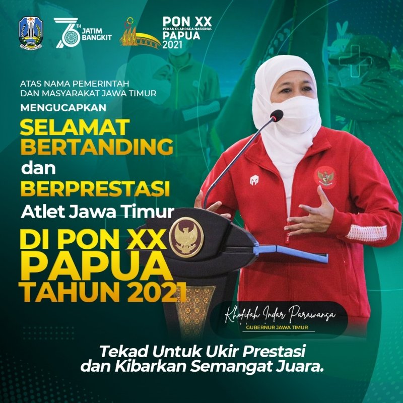 Gubernur Khofifah Akan Beri Support Atlet Jatim Langsung di Jayapura
