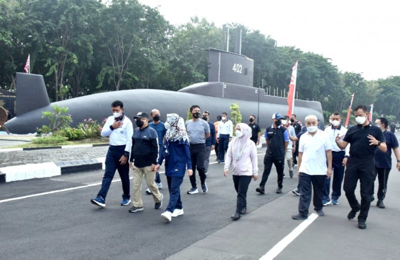 Kunker ke Surabaya, Wapres RI Sempatkan Olahraga di Koarmada II