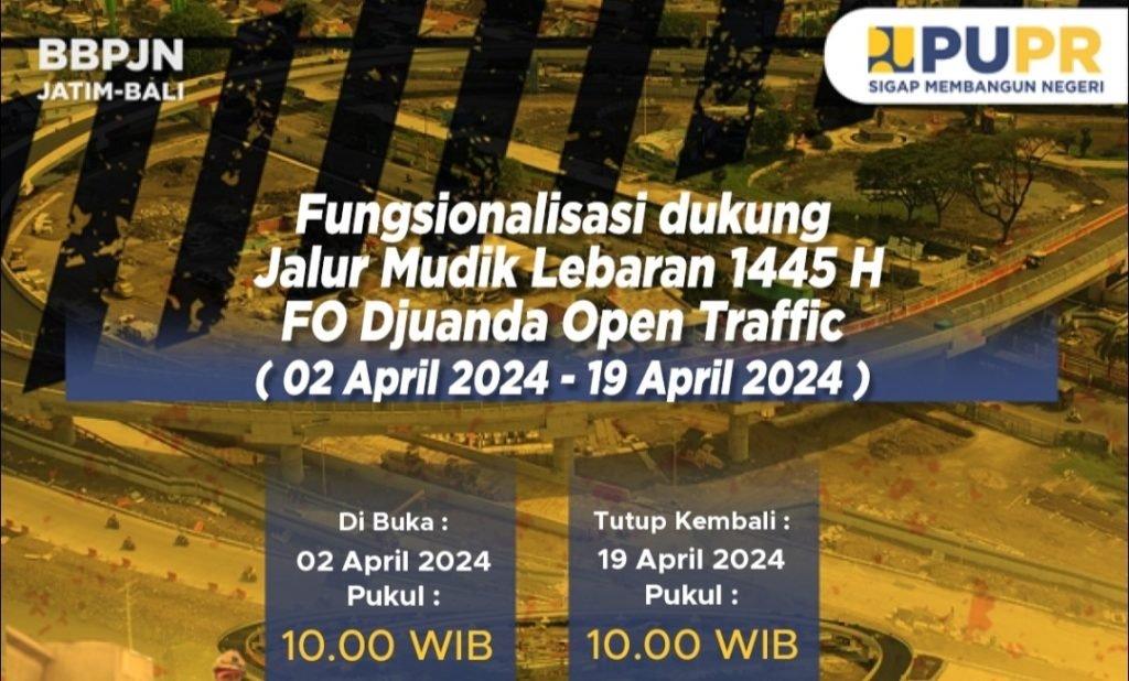Pemkab Sidoarjo lakukan Rekayasa Arus Lalu Lintas di Flyover Djuanda untuk Pemudik